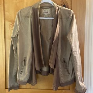 BKE Outerwear Tan Crop Jacket SZ M